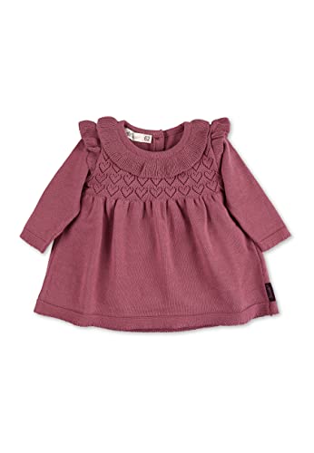 Sterntaler Baby Mädchen Kleid Baby Strick GOTS Strick-Kleid Lochmuster Herz Kinderkleid - Langarm mit Knopfleiste und Rundhalsausschnitt - rosa, 72 von Sterntaler