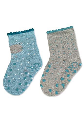 Sterntaler Baby - Mädchen Krabbelsocken Abs-krabbelsöckchen Doppelpack Schaf, Türkis, 18 von Sterntaler