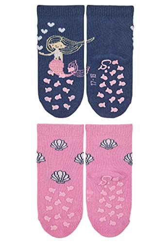 Sterntaler Baby-Mädchen KrabbelsöckchenDoppelpack Meerjungfra ABS Söckchen, blau, 18 von Sterntaler