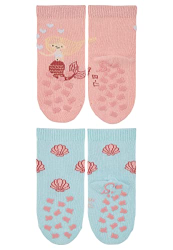 Sterntaler Baby-Mädchen KrabbelsöckchenDoppelpack Meerjungfra ABS Söckchen, zartrosa, 20 von Sterntaler