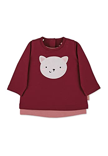 Sterntaler Baby-Mädchen Langarm Katze T-Shirt, Dunkelrot, 68 von Sterntaler