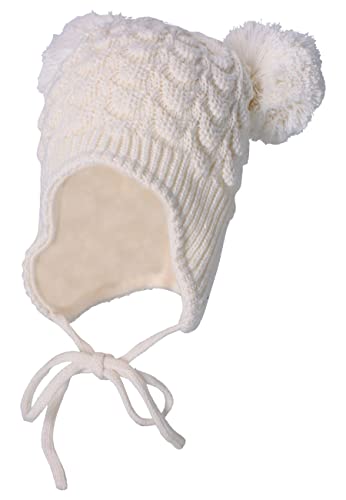 Sterntaler Baby Mädchen Mütze Baby Bommelmütze Struktur Mütze - Mütze Baby, Kappe Kinder - aus Baumwolle mit Bindeband - beige, 51 von Sterntaler