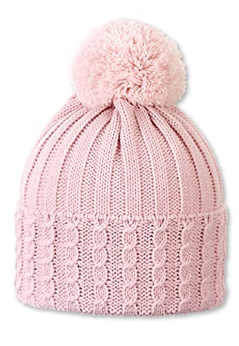 Sterntaler Baby - Mädchen Mütze Baby Bommelstrickmütze Rippe, Rosa, 49 von Sterntaler