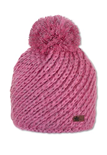 Sterntaler Baby - Mädchen Mütze Baby Bommelstrickmütze mit Fleecefutter, Rosa, 55 von Sterntaler