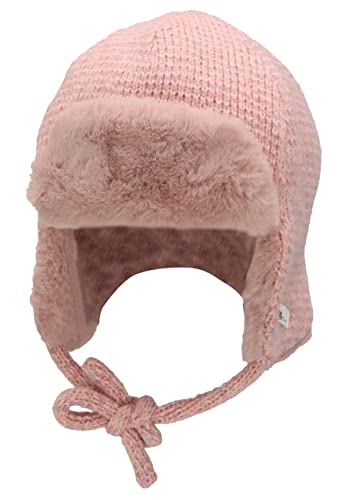 Sterntaler Baby Mädchen Mütze Baby Fliegermütze Strickware Mütze - Mütze Baby, Kappe Kinder - mit Ohrenklappen und Bindeband - rosa, 47 von Sterntaler