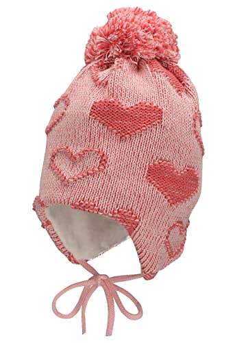Sterntaler Baby Mädchen Mütze Baby GOTS Bommelmütze Herzchen Mütze - Mütze Baby, Kappe Kinder - aus Baumwolle mit Bindeband - rosa, 49 von Sterntaler