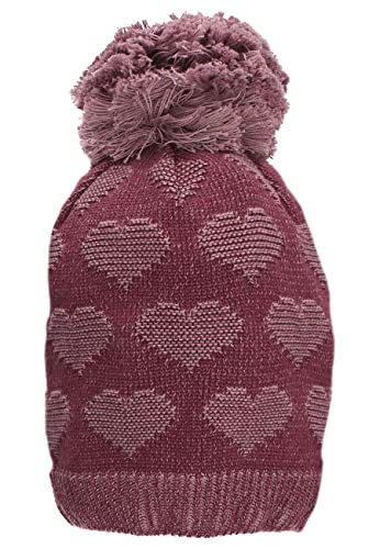 Sterntaler Baby Mädchen Mütze Baby GOTS Bommelmütze Herzen Mütze - Mütze Baby, Kappe Kinder - gefüttert mit Baumwollfleece - pink, 51 von Sterntaler