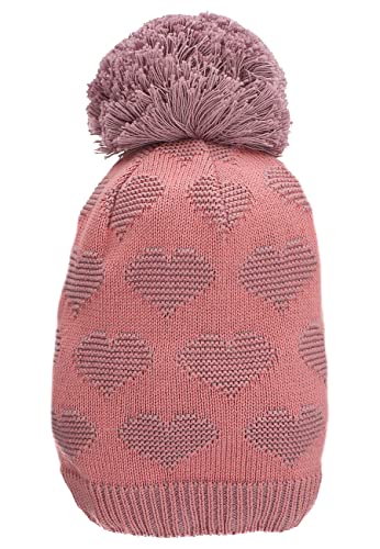 Sterntaler Baby Mädchen Mütze Baby GOTS Bommelmütze Herzen Mütze - Mütze Baby, Kappe Kinder - gefüttert mit Baumwollfleece - rosa, 51 von Sterntaler