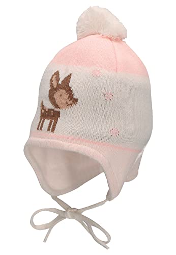 Sterntaler Baby Mädchen Mütze Baby GOTS Bommelmütze Reh Mütze - Mütze Baby, Kappe Kinder - aus Baumwolle mit Bindeband - beige, 39 von Sterntaler