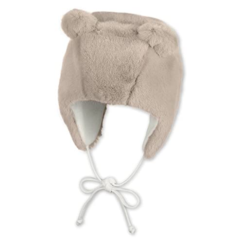 Sterntaler Baby Mädchen Mütze Baby Inka Mütze - Mütze Baby, Kappe Kinder, Mütze Baby Neugeborene - mit Öhrchen und Bindeband - beige, 39 von Sterntaler