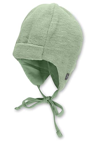 Sterntaler Baby Mädchen Mütze Baby Melange Mütze - Mütze Baby, Kappe Kinder - aus Microfleece (recycelt) mit Bindeband - grün, 43 von Sterntaler