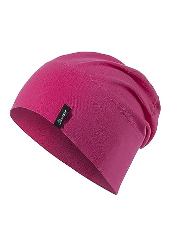 Sterntaler OCS Beanie uni - Lässige Slouch Beanie Mütze aus Singlejersey (Bio) - weiche Mädchen Kopfbedeckung, variabel tragbar - Baby und Kinder Übergangsmütze, magenta,, Größe 47 von Sterntaler