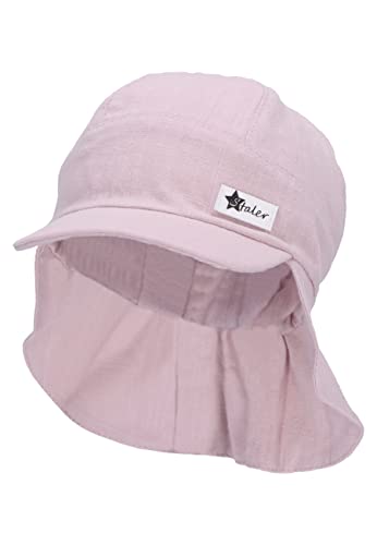 Sterntaler Unisex Kinder Schirmm.nacken Leinencharakter Kindermütze, Rosa, 49 EU von Sterntaler