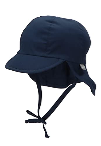 Sterntaler Baby-Mädchen Schirmmütze mit Bindebändern und Nackenschutz Mütze, Blau (Marine 300), 41 von Sterntaler