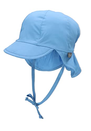 Sterntaler Unisex Kinder Schirmmütze mit Nackenschutz mit Bindebänder und Ohrenklappen Mütze, samtblau, 45 von Sterntaler