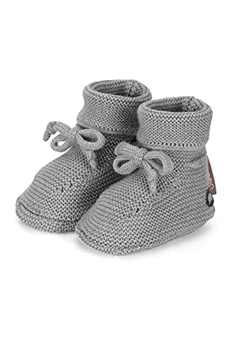 Sterntaler Baby-Mädchen Schleife Strick-Schuh, Silber Mel, 14 EU von Sterntaler