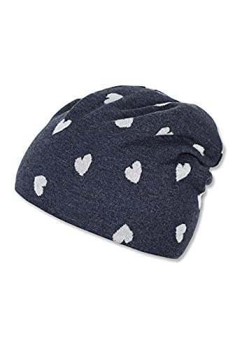 Sterntaler Baby-Mädchen Slouch-Beanie Herzchen Mütze, Blau Mel, 45 von Sterntaler