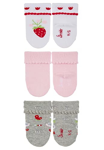 Sterntaler Baby-Mädchen Söckchen 3er-Pack Erdbeer Socken, Weiss, 18 von Sterntaler