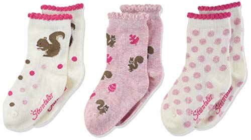 Sterntaler Baby - Mädchen Söckchen 3er-pack Eichhörnchen Socks, Ecru, 26 von Sterntaler