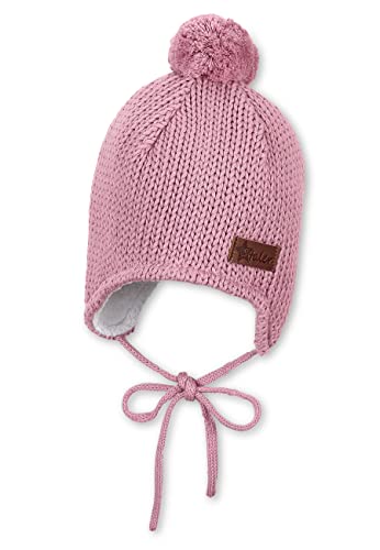 Sterntaler Baby - Mädchen Strickmütze Baby Bommelmütze Strick mit Ohrenklappen, Rosa, 39 von Sterntaler