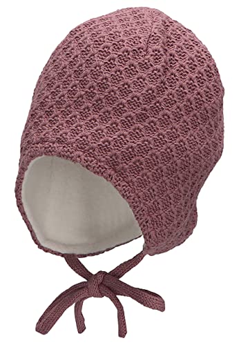 Sterntaler Baby Mädchen Strickmütze Baby GOTS Strickmütze Bindebändern Mütze - Baby Strickmütze - aus Baumwolle mit Bindeband - lila, 41 von Sterntaler