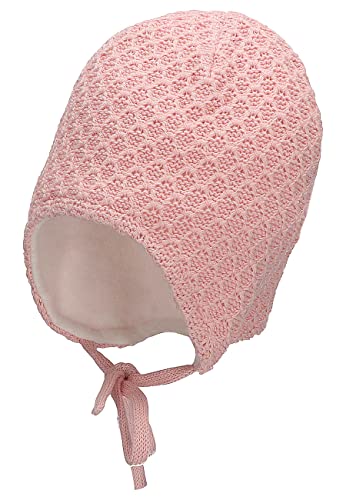 Sterntaler Baby Mädchen Strickmütze Baby GOTS Strickmütze Bindebändern Mütze - Baby Strickmütze - aus Baumwolle mit Bindeband - rosa, 47 von Sterntaler