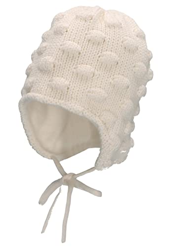 Sterntaler Baby Mädchen Strickmütze Baby GOTS Strickmütze Mütze - Baby Strickmütze, Mütze Baby - aus Baumwolle mit Bindeband - beige, 41 von Sterntaler