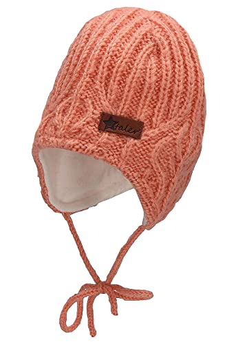 Sterntaler Baby Mädchen Strickmütze Baby Strickmütze Blattmuster Mütze - Baby Strickmütze - aus Strick mit Ohrenklappen und Bindeband - rosa, 43 von Sterntaler