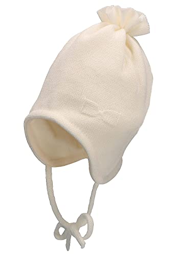 Sterntaler Baby Mädchen Strickmütze Baby Strickmütze Schleife Mütze - Baby Strickmütze - mit Schleife, Ohrenklappen und Bindeband - beige, 41 von Sterntaler