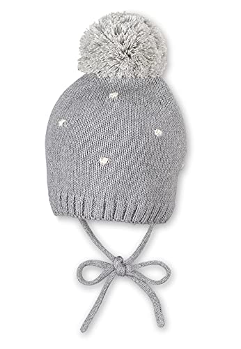 Sterntaler Baby-Mädchen Strickmütze Pünktchen Mütze, Silber Mel, 43 von Sterntaler