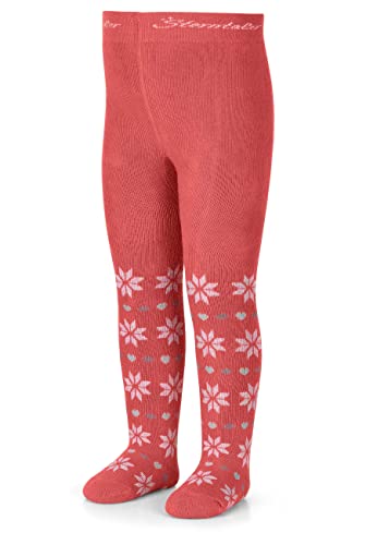 Sterntaler Baby Mädchen Strumpfhose Baby Kleinkind Schneesterne Strumpfhose meliert - Babystrumpfhose - mit Vollplüsch - rot meliert, 74 von Sterntaler