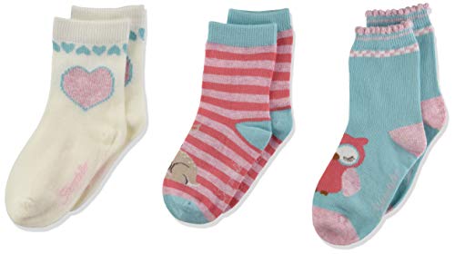 Sterntaler Baby - Mädchen söckchen 3er-pack Bambi+eule Socks, helltürkis, 26 von Sterntaler