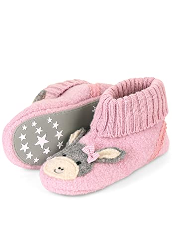 Sterntaler Hausschuhe Emmi Girl - Mädchen Hausschuhe aus Wollfilz - Baby und Kinder Hüttenschuh mit rutschfester Sohle - Kindergarten Pantoffeln mit elastischem Strickbund, blasslila, Größe 30 von Sterntaler