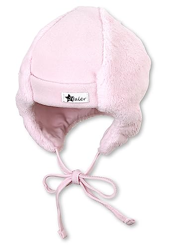 Sterntaler Baby-Mütze für Mädchen mit Ohrenklappen und Bindebändern, Alter: 1-2 Monate, Größe: 35, Rosa von Sterntaler