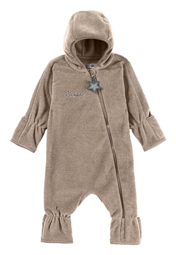 Sterntaler Baby Overall Fleece Unisex - Jumpsuit aus Microfleece Stickerei, Reißverschluss, sowie Hand- und Fußstulpen - beige, 80 von Sterntaler