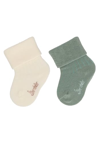 Sterntaler Baby -Socken 2er Pack Rippe Umschlag für Jungen - Babysocken mit Rippenmuster und Umschlag - Erstlingssocken für warme Babyfüße - ecru, 18 von Sterntaler