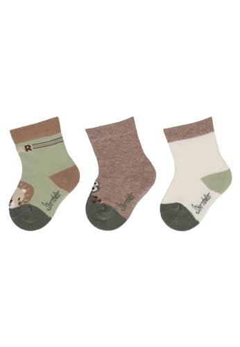 Sterntaler Baby -Socken 3er Pack Löwe für Jungen - Babysocken mit Motiven - Socken für Babys im Set leicht, flexibel und strapazierfähig - blassgrün, 18 von Sterntaler