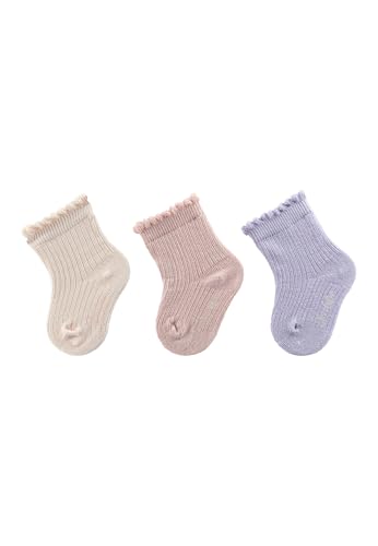 Sterntaler Baby Socken 3er Pack mit Struktur- und Rippenmuster - Mädchen Socken mit hohem Baumwollanteil - hautsympathische Sommer Strümpfe, zartrosa, Größe 14 von Sterntaler