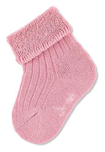 Sterntaler Baby Socken uni - Baby Söckchen mit Umschlag, Innenfrottee und Rippenmuster - Unisex Strümpfe mit hohem Baumwollanteil - hautsympathisch und bequem, mattrosa, Größe 14 von Sterntaler
