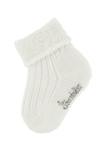 Sterntaler Baby Socken uni - Baby Söckchen mit Umschlag, Innenfrottee und Rippenmuster - Unisex Strümpfe mit hohem Baumwollanteil - hautsympathisch und bequem, ecru, Größe 18 von Sterntaler