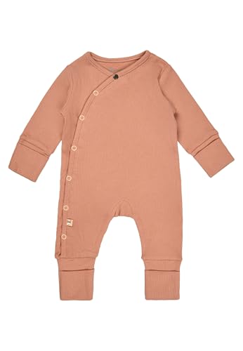 Sterntaler Baby Spieler aus Rippjersey - Playsuit in Wickeloptik mit Druckknöpfen - Langarm Overall mit Kratzschutz Umschlagbündchen - Mädchen Strampler - Babykleidung ab Geburt - lichtbraun, Größe 44 von Sterntaler