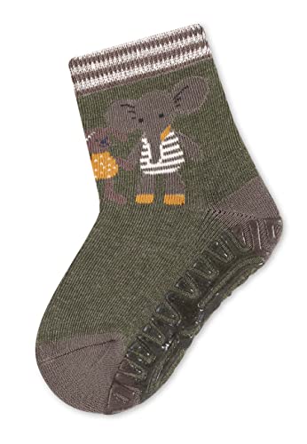 Sterntaler Baby Unisex Fliesen Socken Baby Antirutschocken Fli Fli AIR Elefant und Hase - Fliesen Rutsch Socken Baby - grün, 27/28 von Sterntaler