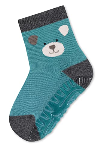 Sterntaler Baby Unisex Fliesen Socken Baby Antirutschsocken Fli Fli AIR Eisbär Elia - Fliesen Rutsch Socken Baby - dunkeltürkis, 17/18 von Sterntaler