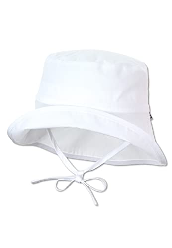 Sterntaler Baby Unisex Hut Baby Sonnenhut uni - Baby Hut, Kopfbedeckung Baby Sommer, Sommerhut Baby - aus Baumwolle - weiß, 49 von Sterntaler