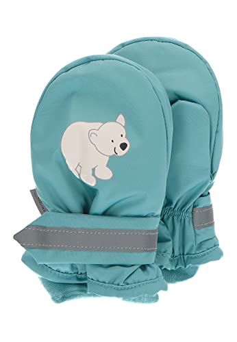 Sterntaler Baby Unisex Kinder Fäustel Eisbär Handschuh - Baby Fäustlinge Winter, Baby Handschuhe - mit Eisbär Print - dunkeltürkis, 2 von Sterntaler