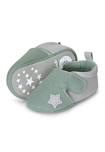 Sterntaler Baby Unisex Krabbelschuhe Baby Babykrabbelschuh - Krabbelschuhe Baby, Baby Schuhe, Krabbel Schuhe - mit Gummisohle - grün, 23-24 von Sterntaler