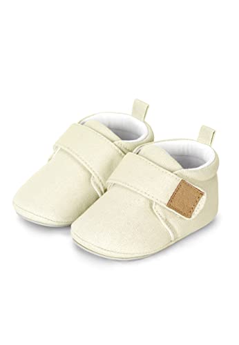 Sterntaler Baby Krabbelschuhe uni – Unisex Babyschuhe aus Canvas mit Jerseyfutter – Knöchelhohe Baby Schuhe mit rutschfester Sternensohle – Krabbelschuhe aus Baumwolle – Größe 18, Farbe beige von Sterntaler