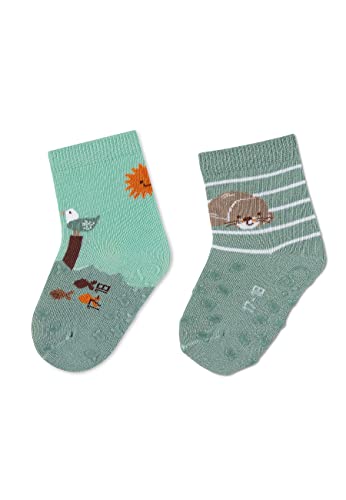 Sterntaler Baby Unisex Krabbelsocken ABS-Krabbelsöckchen Doppelpack Möven - Krabbelsocken - mit Gummisohle - hellgrün, 18 von Sterntaler