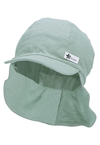 Sterntaler Baby Unisex Schirmmütze Baby Schirmmütze Nacken Leinenoptik - Schirmmütze Baby, Baby Mützen - aus Baumwolle - grün, 43 von Sterntaler