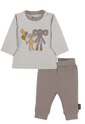Sterntaler Baby Unisex Set Shirt und lange Hose Set Langarm-Shirt und Hose Elefant Eddy - Langarmshirt Kinder, Kindershirt - grau, 62 von Sterntaler